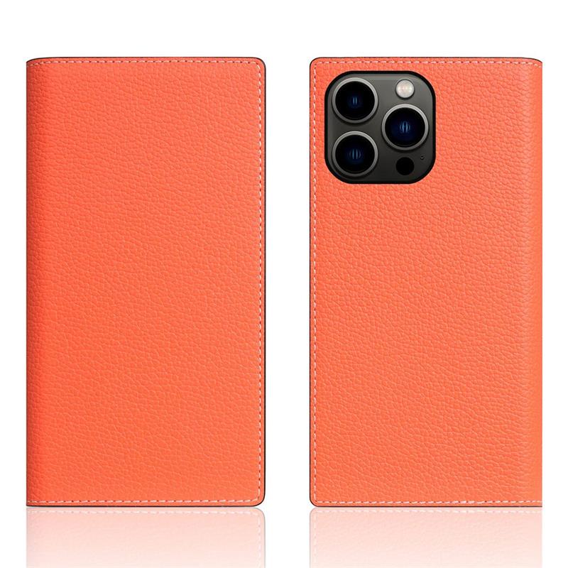 SLG Design puzdro D8 Neon Full Grain Leather Diary pre iPhone 14 Pro - Coral