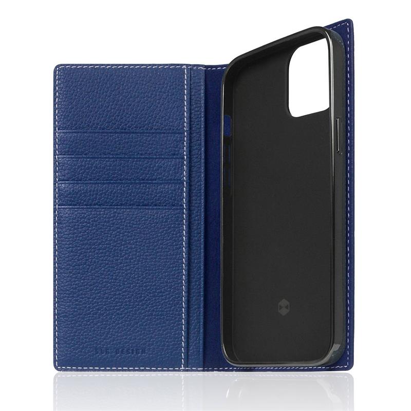 SLG Design puzdro D8 Full Grain Leather pre iPhone 14 - Navy Blue