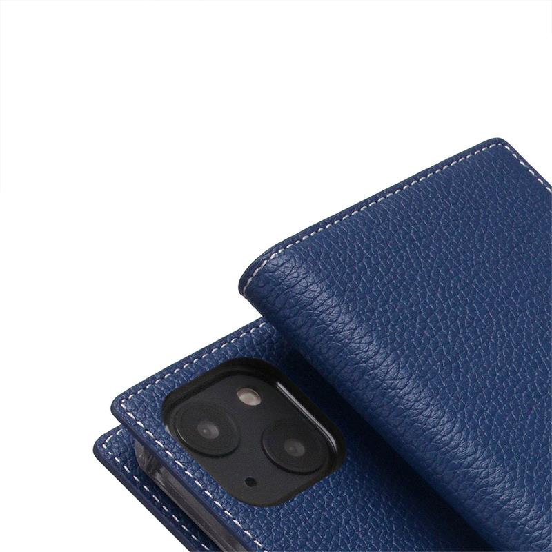 SLG Design puzdro D8 Full Grain Leather pre iPhone 14 - Navy Blue