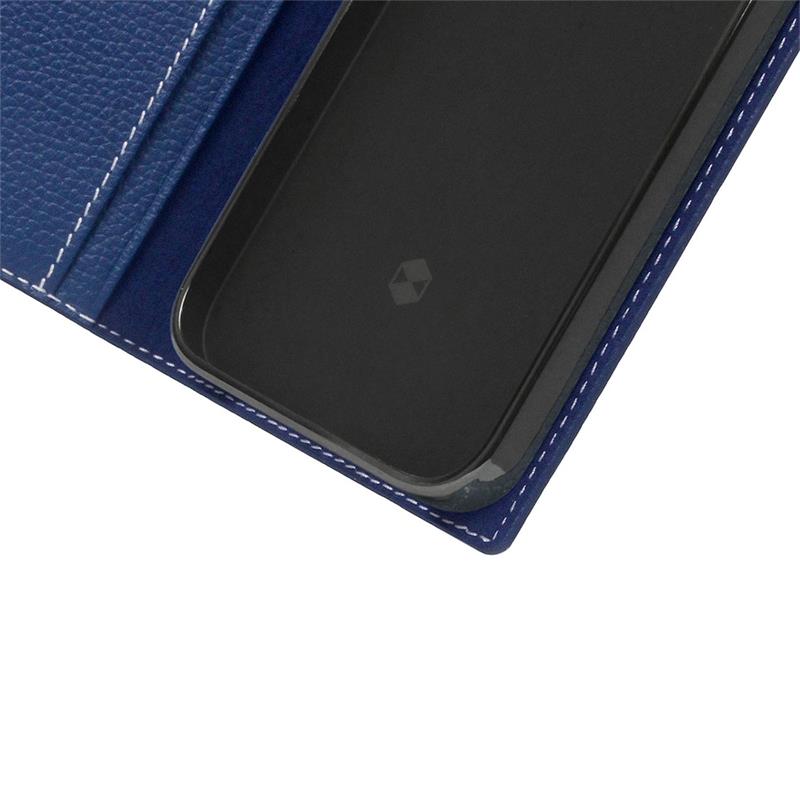 SLG Design puzdro D8 Full Grain Leather pre iPhone 14 - Navy Blue