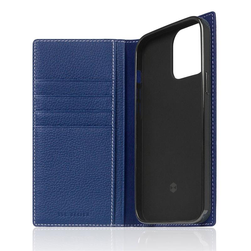 SLG Design puzdro D8 Full Grain Leather pre iPhone 14 Pro - Navy Blue