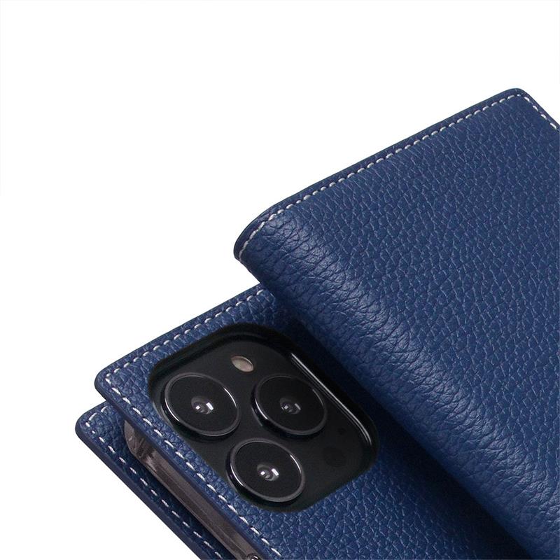 SLG Design puzdro D8 Full Grain Leather pre iPhone 14 Pro - Navy Blue