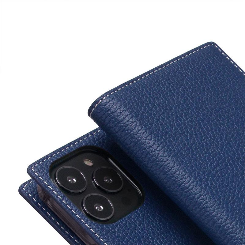 SLG Design puzdro D8 Full Grain Leather pre iPhone 14 Pro Max - Navy Blue