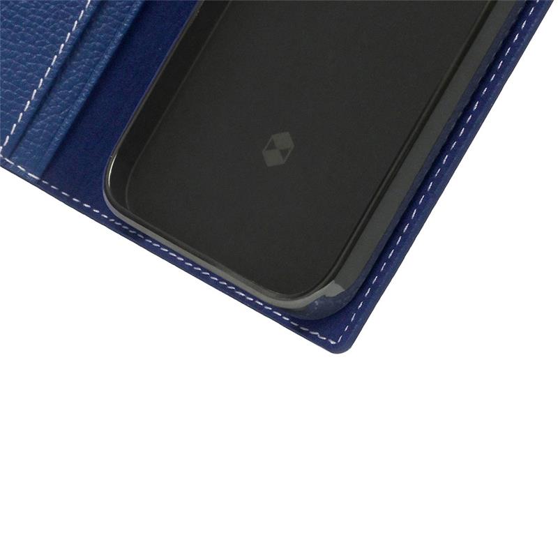 SLG Design puzdro D8 Full Grain Leather pre iPhone 14 Pro Max - Navy Blue