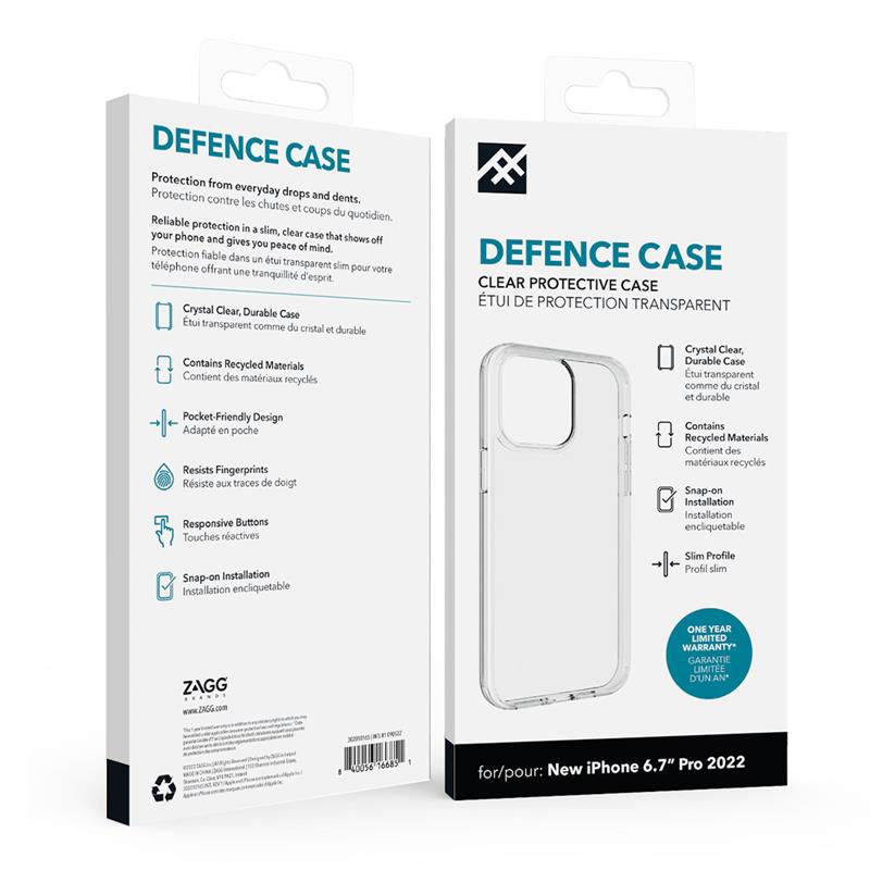 iFrogz kryt Defence pre iPhone 14 Pro Max - Clear