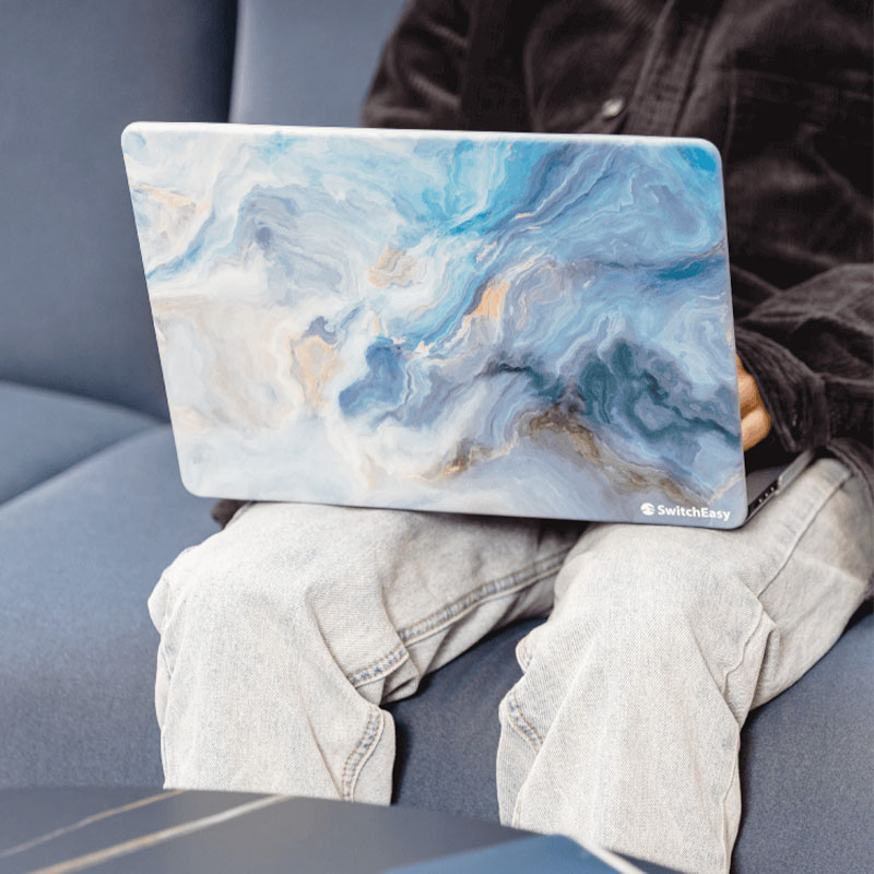SwitchEasy Hardshell Marble Case pre MacBook Air 13" M2/M3/M4 - Marine Blue
