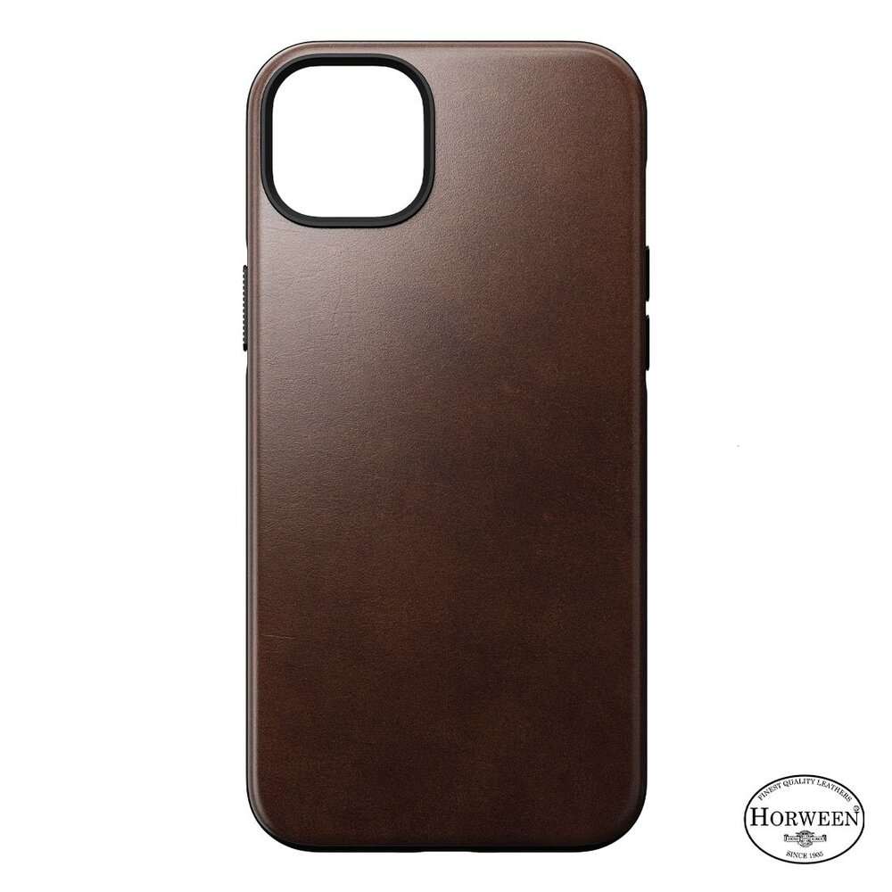 Nomad kryt Modern Leather Case Magsafe Horween pro iPhone 14 Plus-Rustic Brown