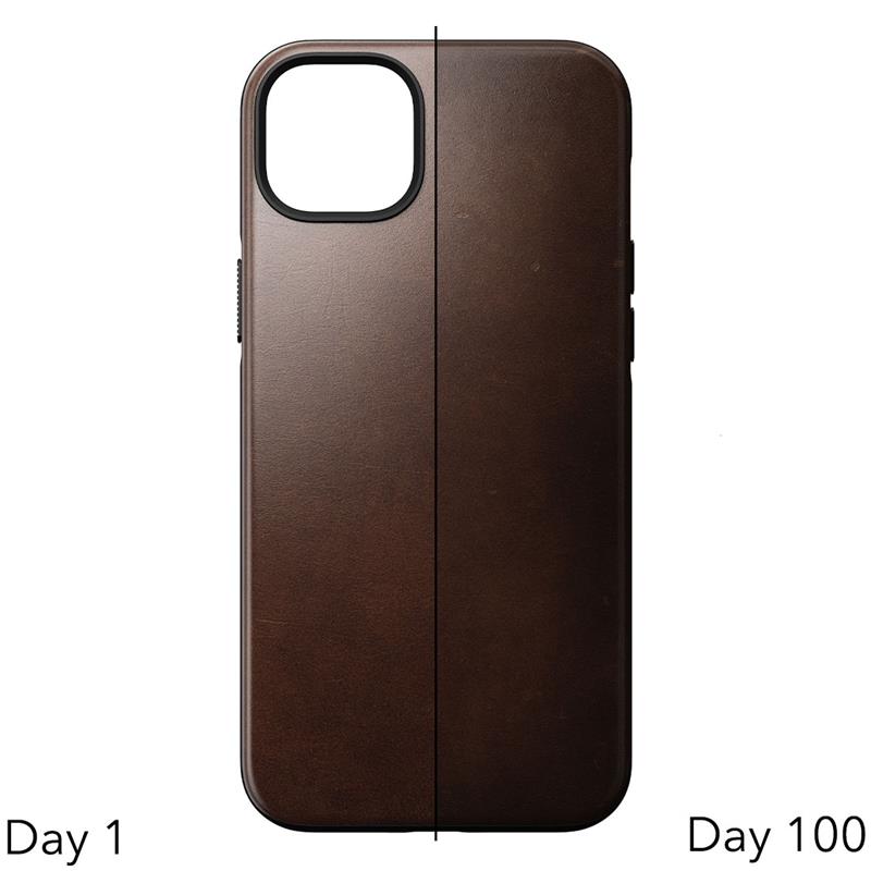 Nomad kryt Modern Leather Case Magsafe Horween pro iPhone 14 Plus-Rustic Brown