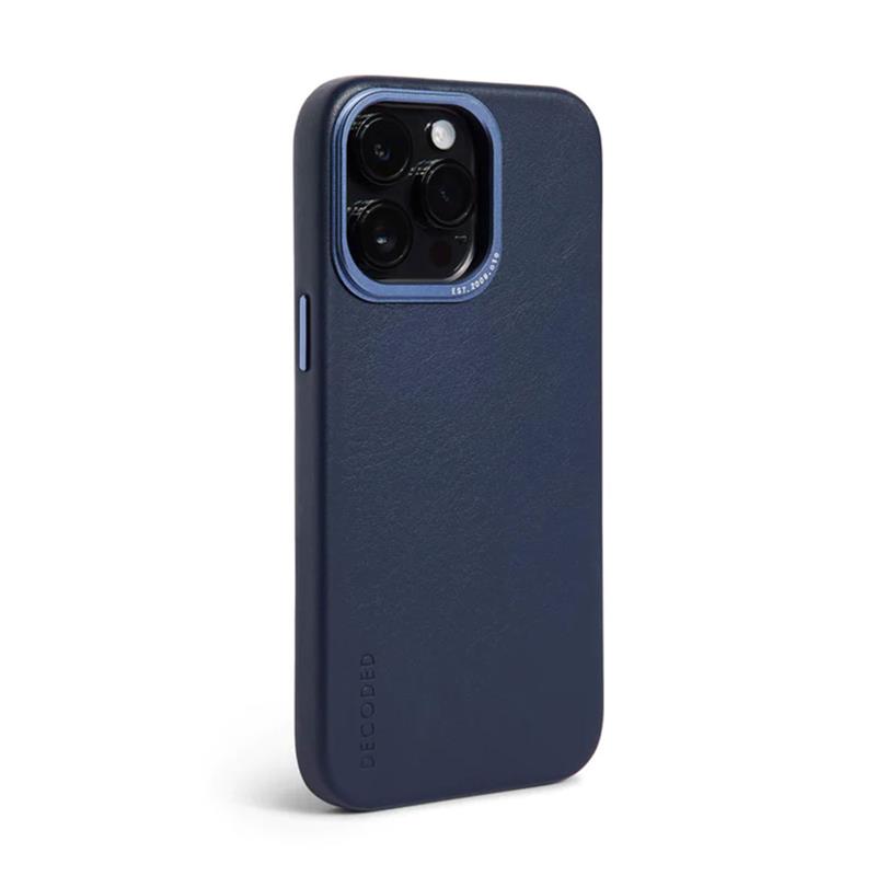 Decoded kryt Leather Backcover MagSafe pre iPhone 14 Pro - Navy