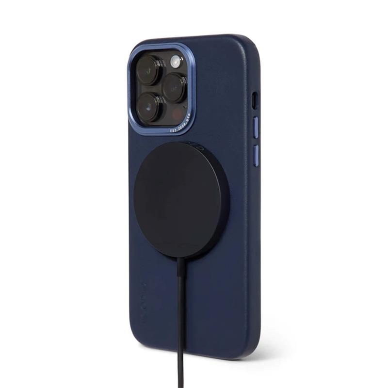 Decoded kryt Leather Backcover MagSafe pre iPhone 14 Pro - Navy