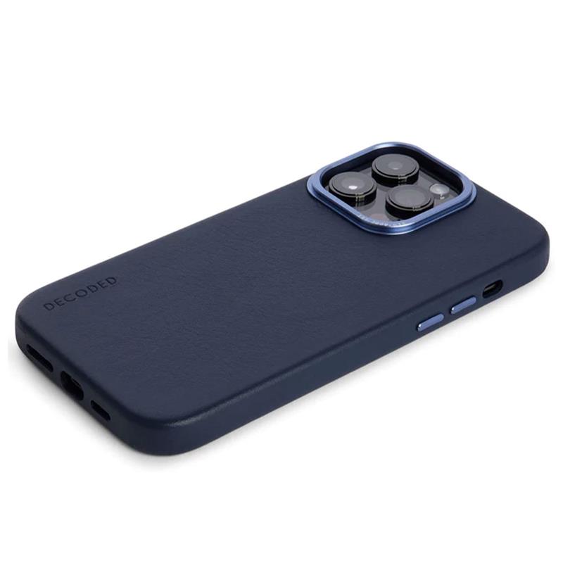 Decoded kryt Leather Backcover MagSafe pre iPhone 14 Pro - Navy