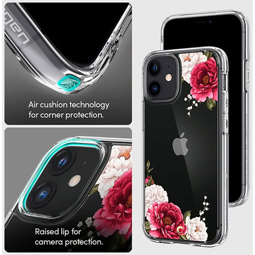 Spigen kryt Cecile pre iPhone 12 mini - Red Floral