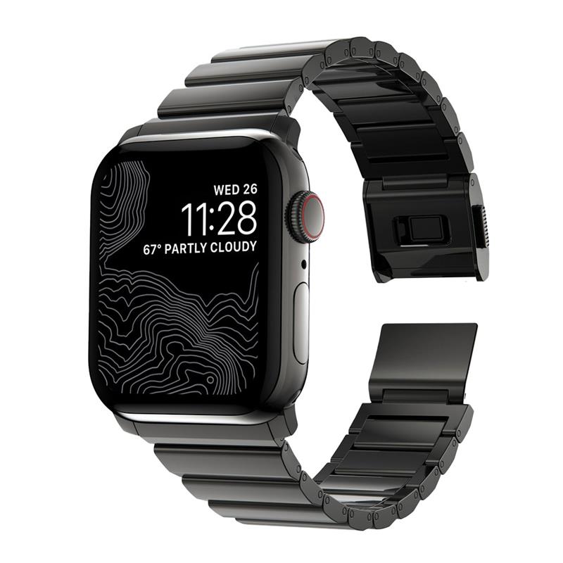 Nomad remienok pre Apple Watch 44-49 mm - Steel Band/Graphite Hardware