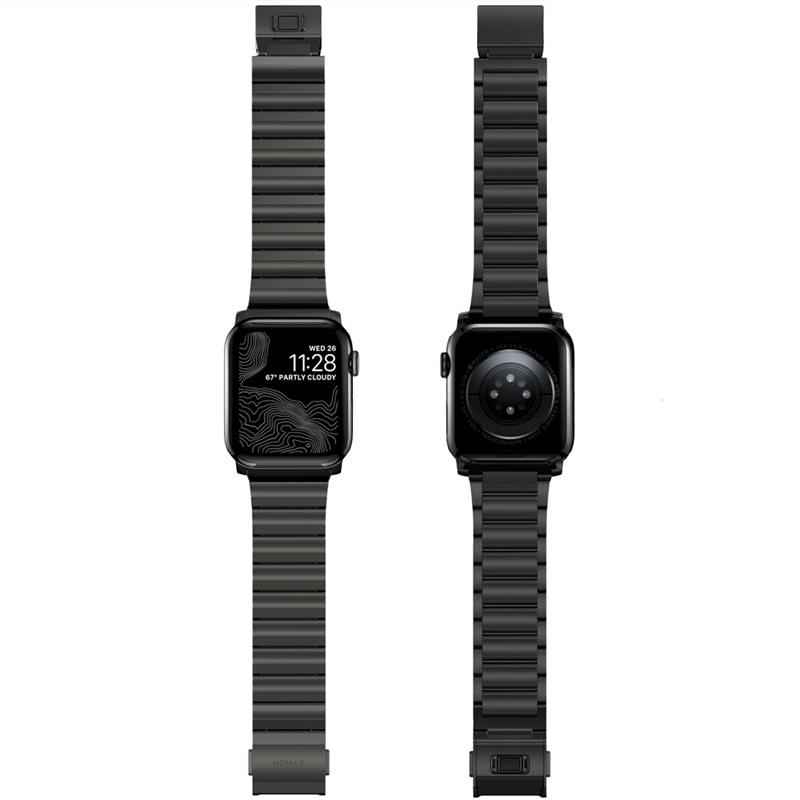 Nomad remienok pre Apple Watch 44-49 mm - Steel Band/Graphite Hardware