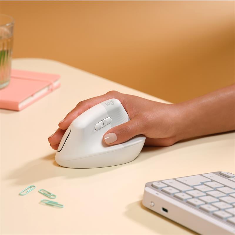 Logitech Lift for Mac Vertical ergonomická myš - white / pale grey