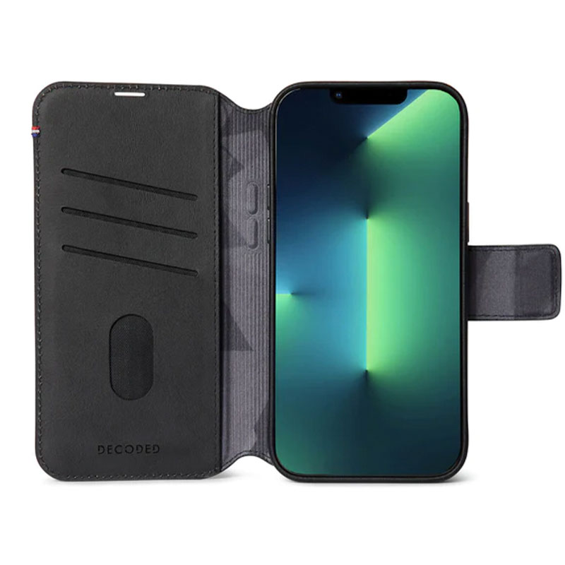 Decoded pouzdro Leather Detachable Wallet MagSafe pro iPhone 14 Pro - Black