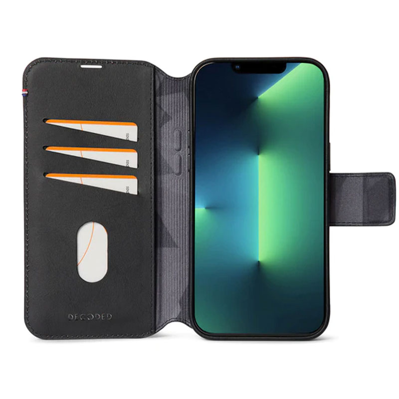 Decoded pouzdro Leather Detachable Wallet MagSafe pro iPhone 14 Pro - Black