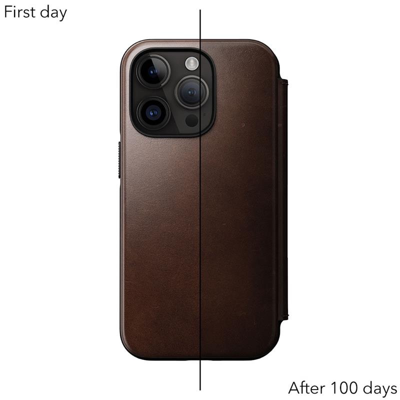 Nomad puzdro Modern Leather Folio Magsafe Horween pre iPhone 14 Pro - Rustic Brown