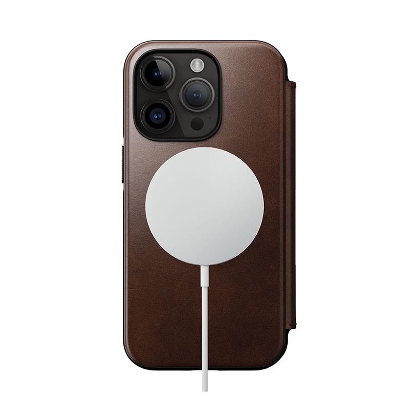 Nomad puzdro Modern Leather Folio Magsafe Horween pre iPhone 14 Pro - Rustic Brown