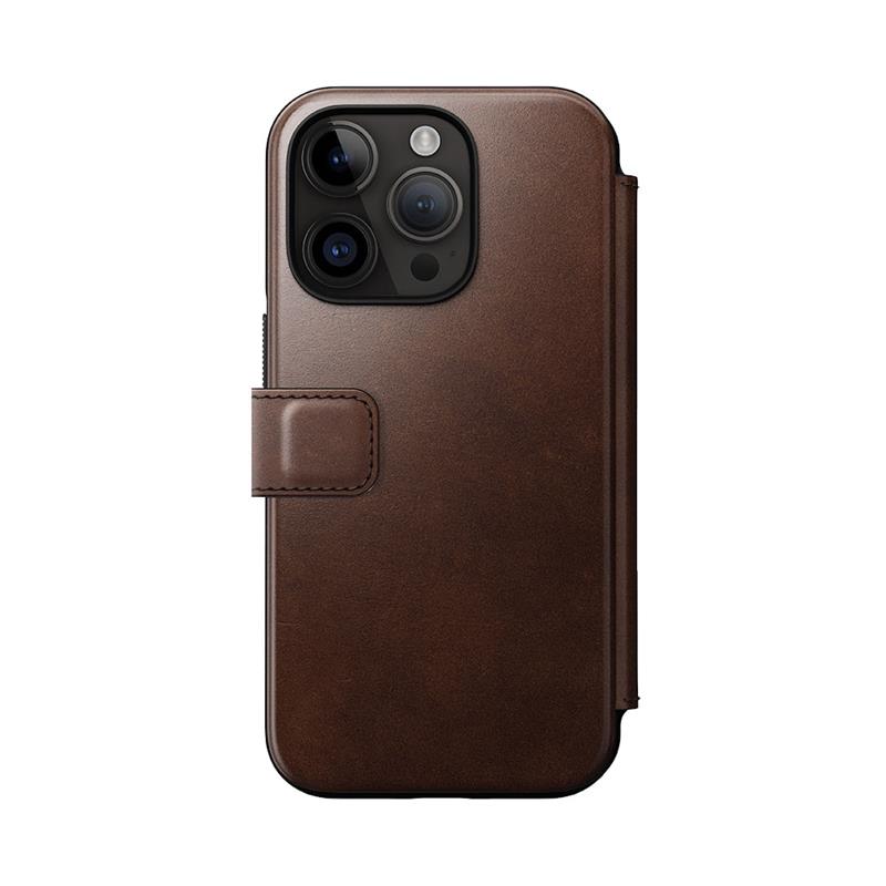 Nomad puzdro Modern Leather Folio Magsafe Horween pre iPhone 14 Pro - Rustic Brown