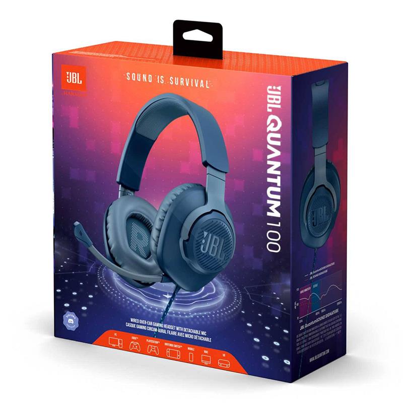 JBL Quantum 100 Blue slúchadlá