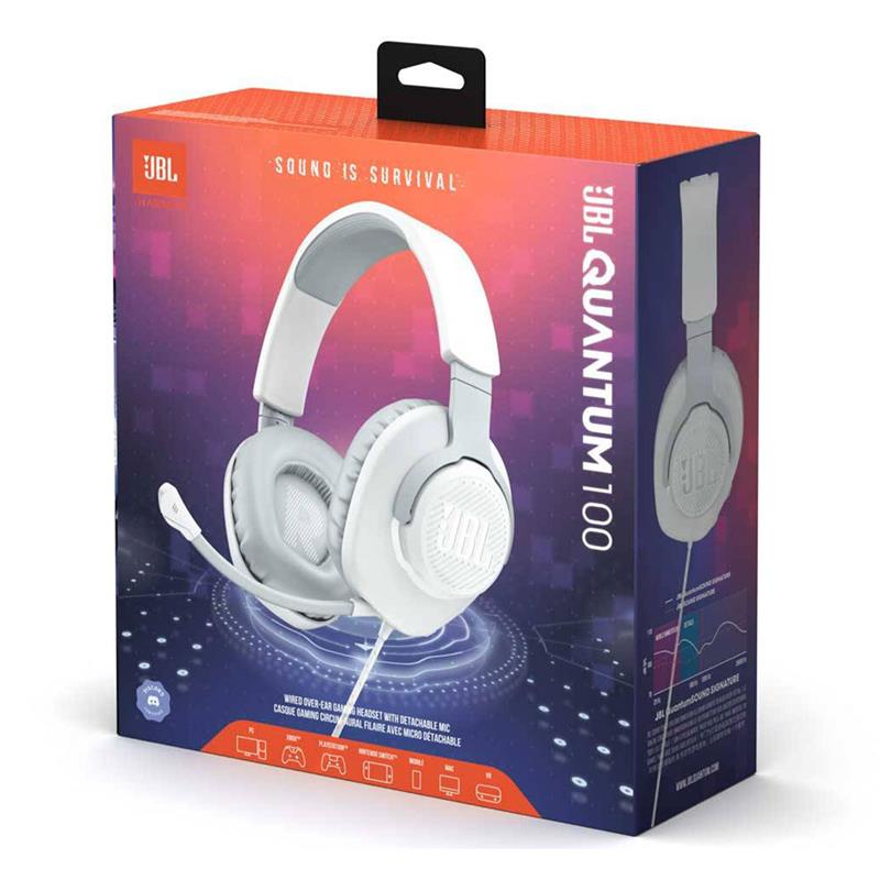 JBL Quantum 100 White slúchadlá