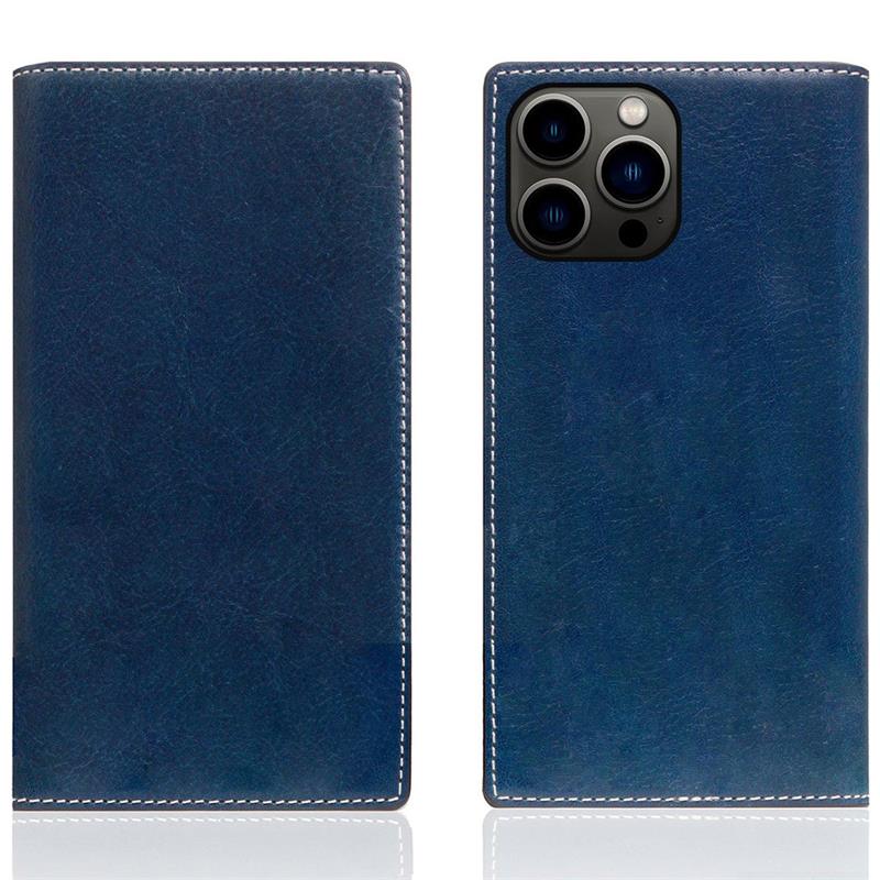SLG Design puzdro D+ Italian Temponata Leather pre iPhone 14 Pro Max - Blue