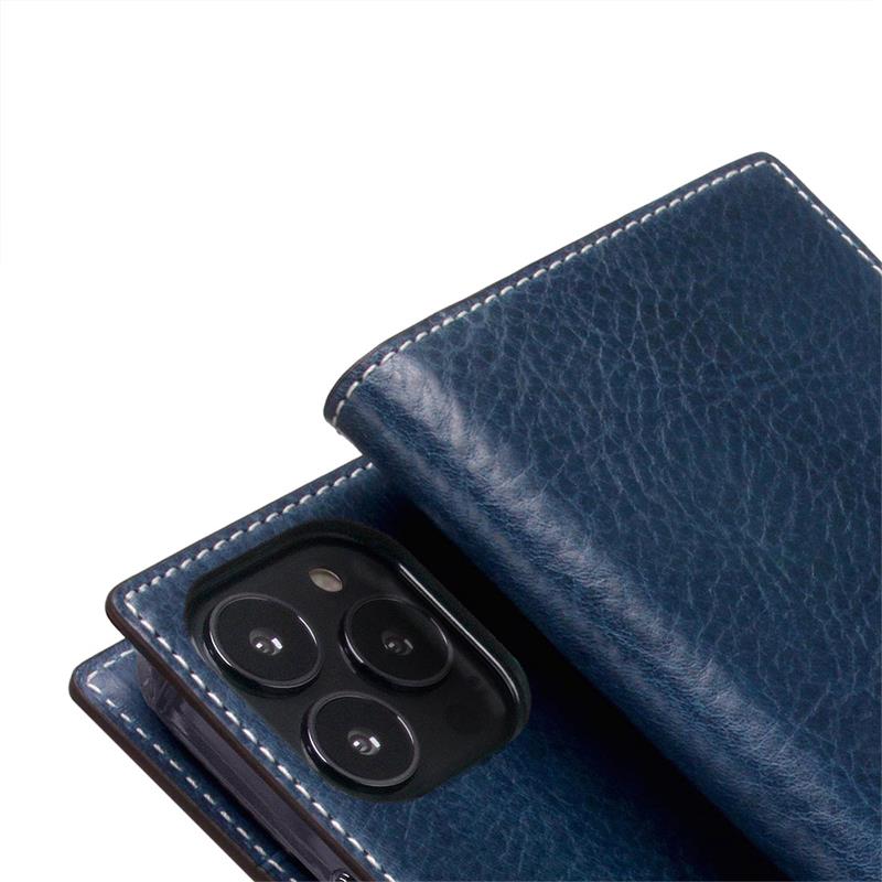 SLG Design puzdro D+ Italian Temponata Leather pre iPhone 14 Pro Max - Blue