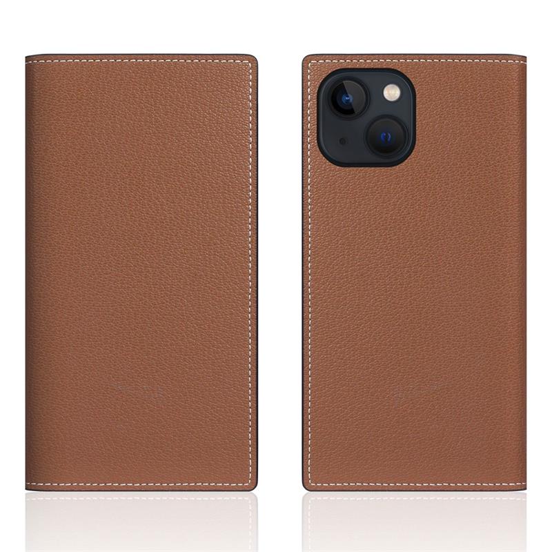 SLG Design puzdro D6 Hybrid Grain Case pre iPhone 14 - Saddle Brown