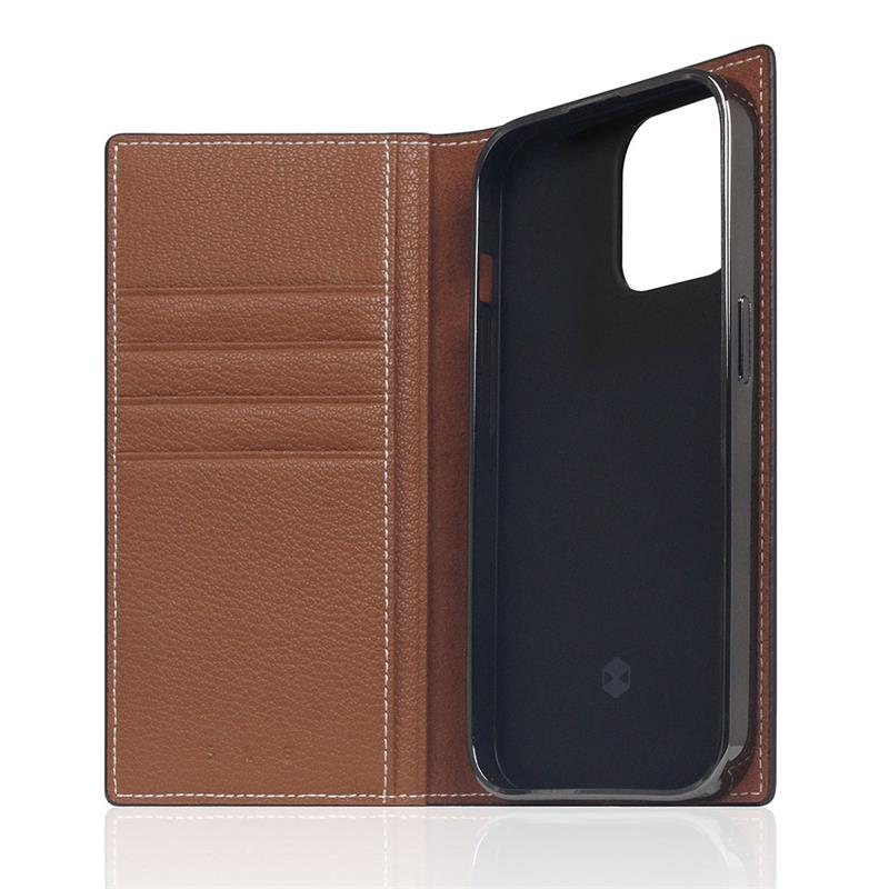 SLG Design puzdro D6 Hybrid Grain Case pre iPhone 14 - Saddle Brown