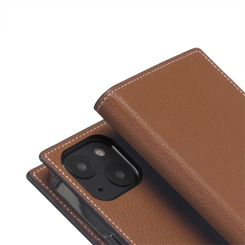 SLG Design puzdro D6 Hybrid Grain Case pre iPhone 14 - Saddle Brown