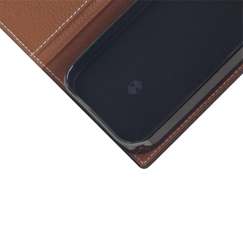 SLG Design puzdro D6 Hybrid Grain Case pre iPhone 14 - Saddle Brown