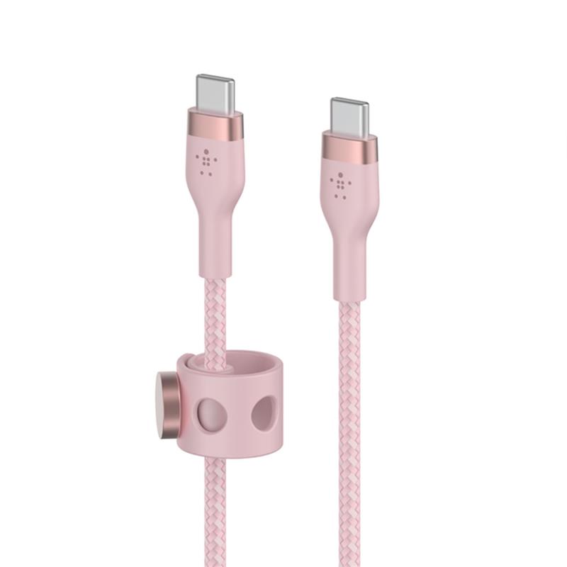 Belkin kábel Boost Charge Pro Flex USB-C to USB-C 3m - Pink