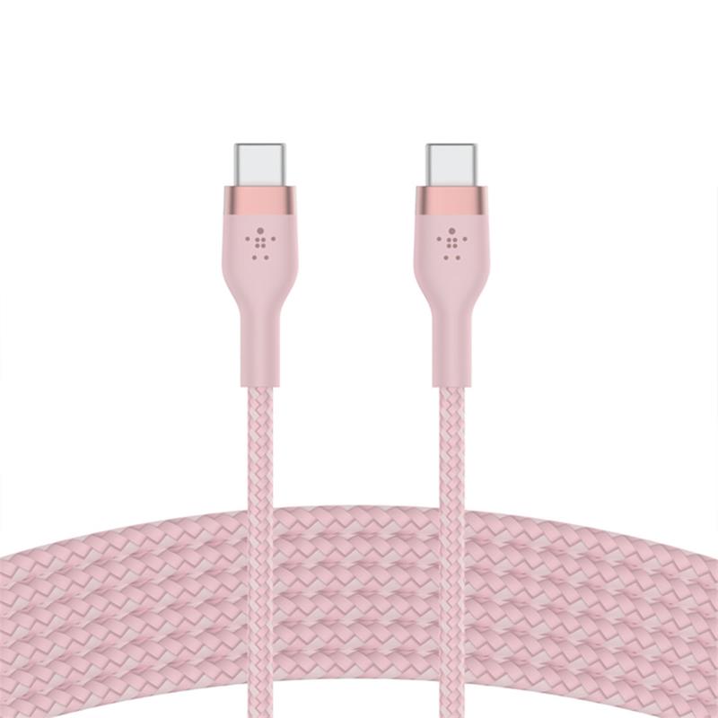 Belkin kábel Boost Charge Pro Flex USB-C to USB-C 3m - Pink