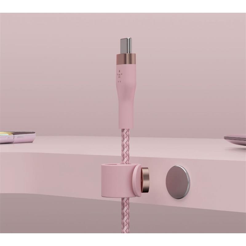 Belkin kábel Boost Charge Pro Flex USB-C to USB-C 3m - Pink