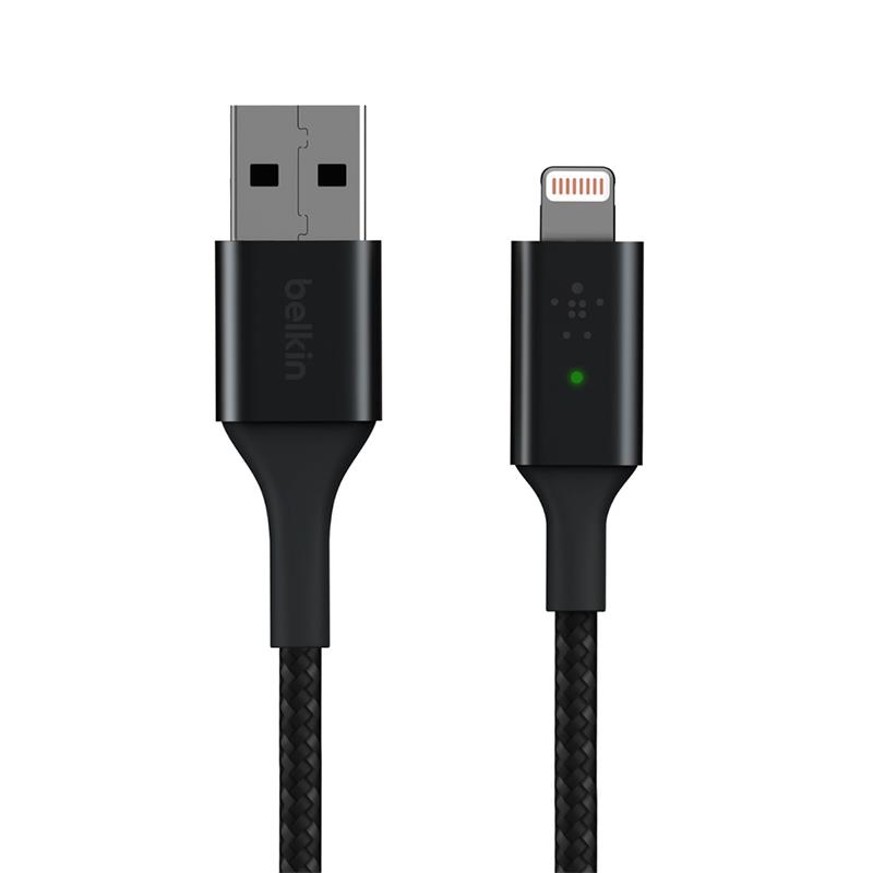 Belkin kábel Boost Charge Smart LED USB-A to Lightning 1.2m - Gray