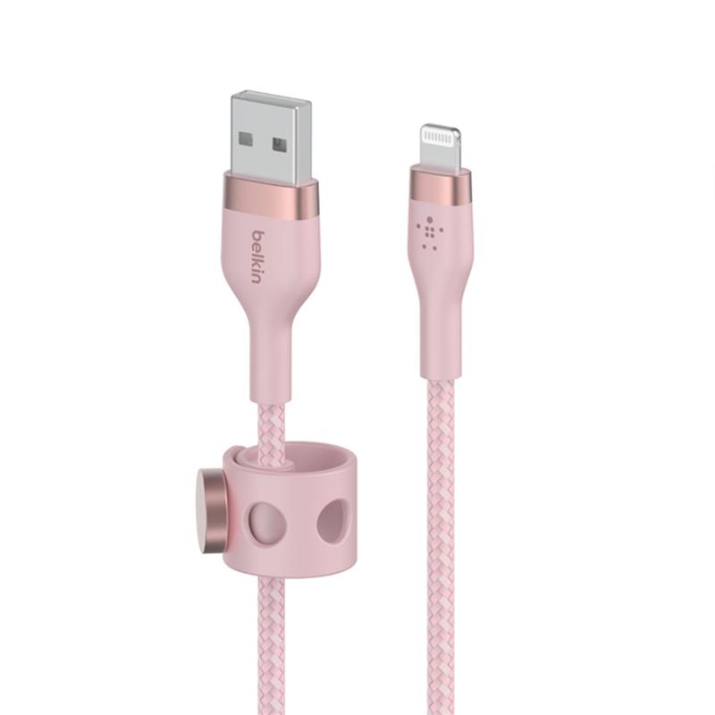 Belkin kábel Boost Charge Pro Flex USB-A to Lightning 1m - Pink