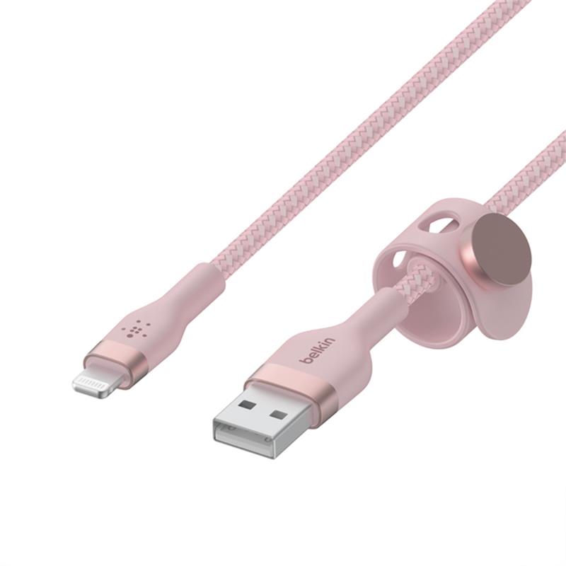 Belkin kábel Boost Charge Pro Flex USB-A to Lightning 3m - Pink