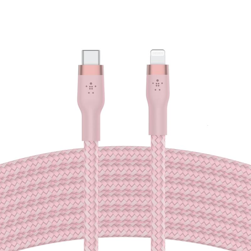 Belkin kábel Boost Charge Pro Flex USB-C to Lightning 3m - Pink