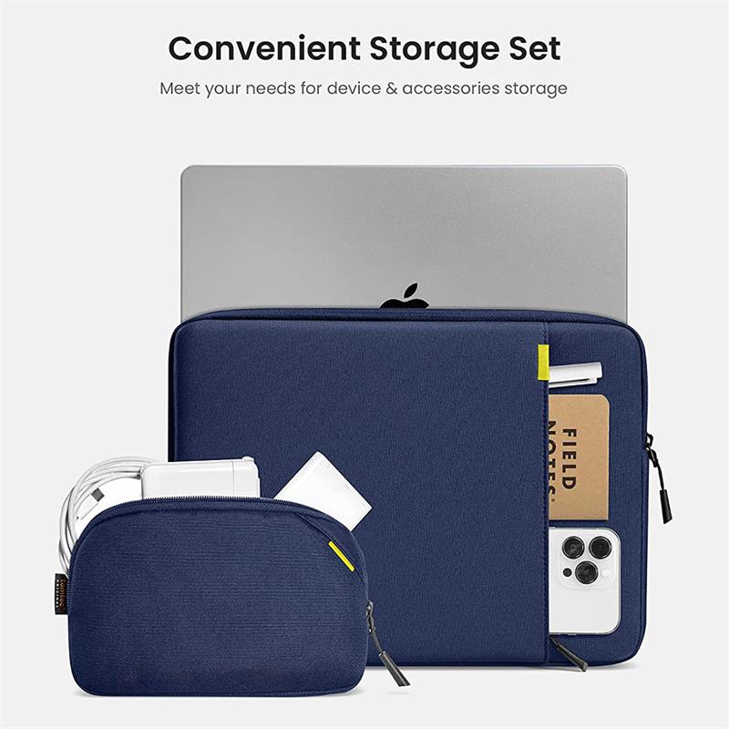 Tomtoc puzdro Recycled Sleeve with Pouch pre Macbook Air 13" M1/M2/M3/M4 - Navy Blue