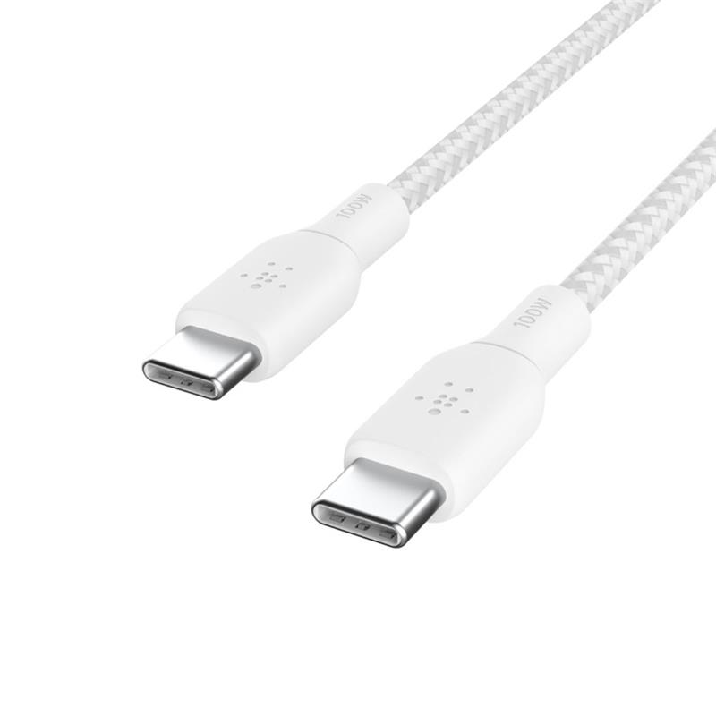 Belkin kabel Boost Charge Double-Braided USB-C to USB-C 100W 3m-White