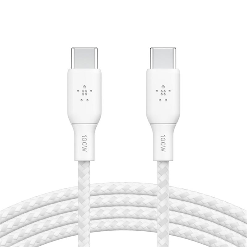 Belkin kabel Boost Charge Double-Braided USB-C to USB-C 100W 3m-White