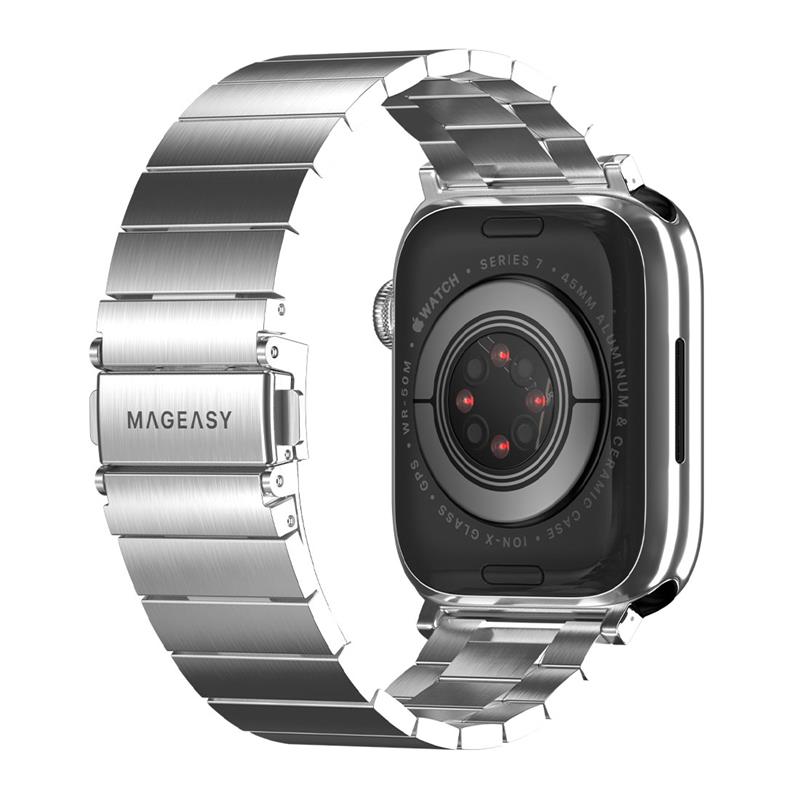 SwitchEasy remienok Maestro Stainless Steel pre Apple Watch 44/45/49mm - Sillver