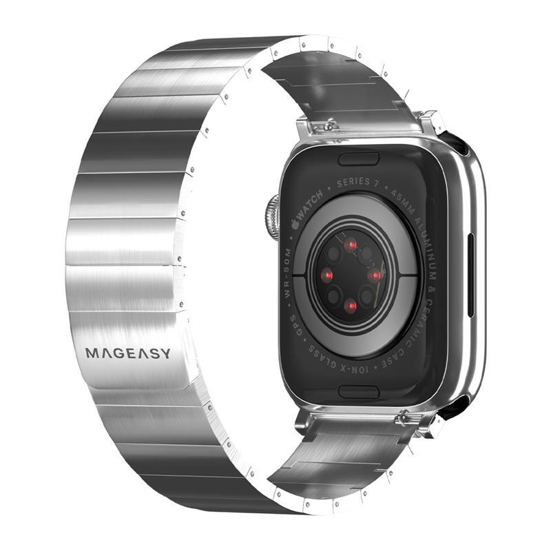 SwitchEasy remienok Maestro Magnetic Stainless Steel pre Apple Watch 44/45/49mm - Silver