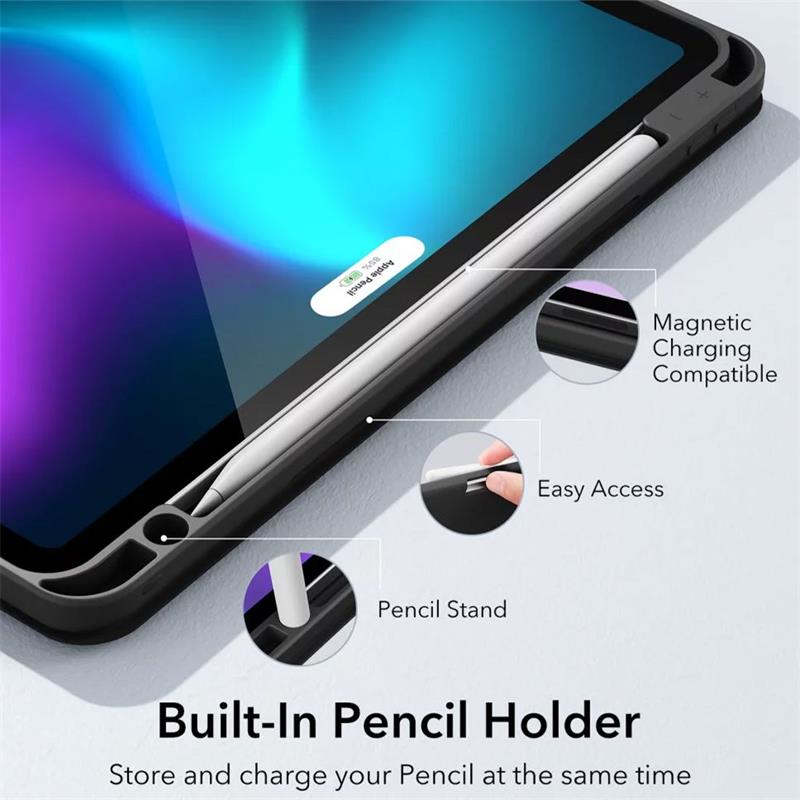 ESR puzdro Silicon Rebound Pencil Case pre iPad Pro 12.9" 2022/2021 - Forest Green