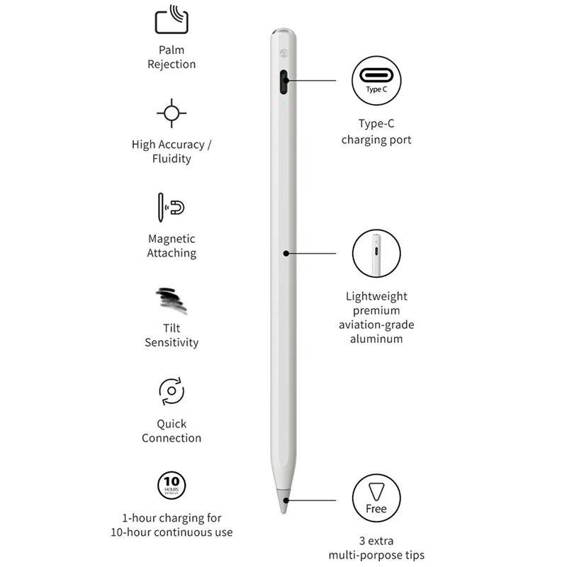 SwitchEasy EasyPencil Pro 4 Stylus Pencil - White