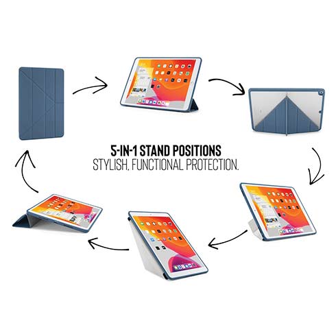 Pipetto pouzdro Origami TPU Case pro iPad 10.2 2021 - 2019 - Navy Blue