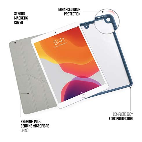 Pipetto pouzdro Origami TPU Case pro iPad 10.2 2021 - 2019 - Navy Blue
