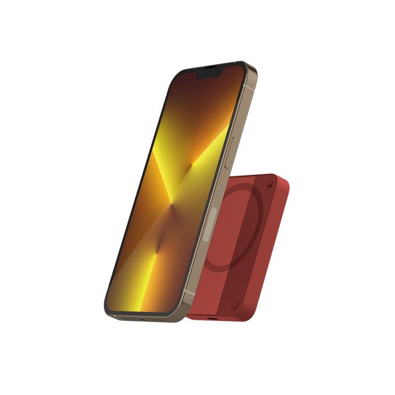iStores by Epico 4200mAh Magnetic Wireless Power Bank - red