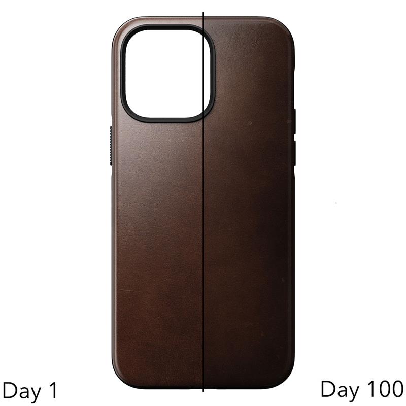 Nomad kryt Modern Leather Case Magsafe Horween pre iPhone 14 Pro Max - Rustic Brown